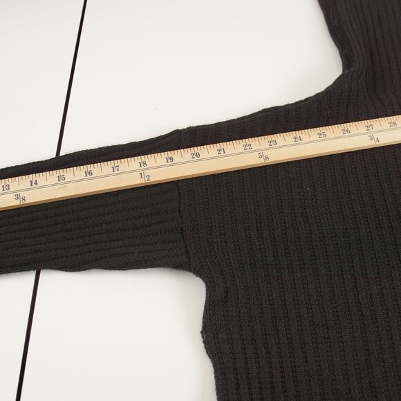 Christy Lynn Everly Sweater Black 100% Wool Pullover Ribbed Cowl Neck Womens XS - Picture 6 of 8